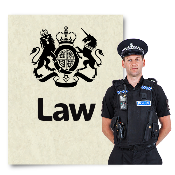 A Law book and a policeman