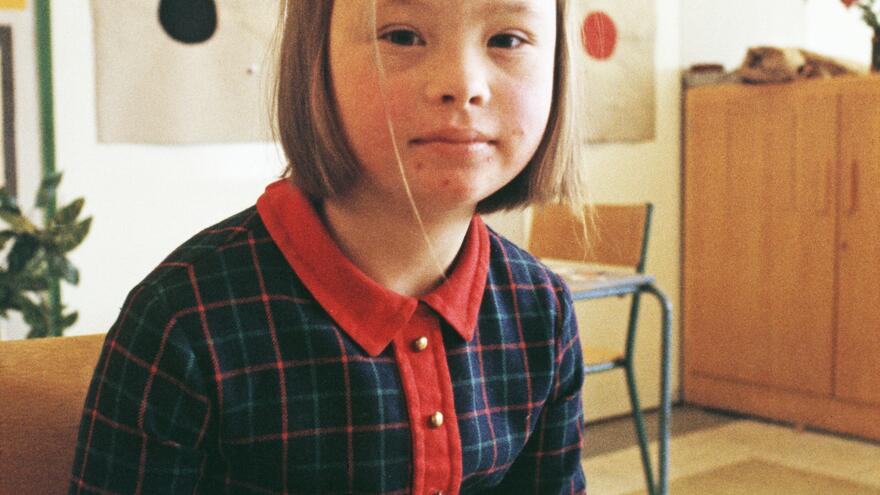 A child with a learning disability at Hensol Hospital, South Wales, 1967