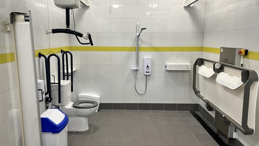 The inside of a Changing Places toilet